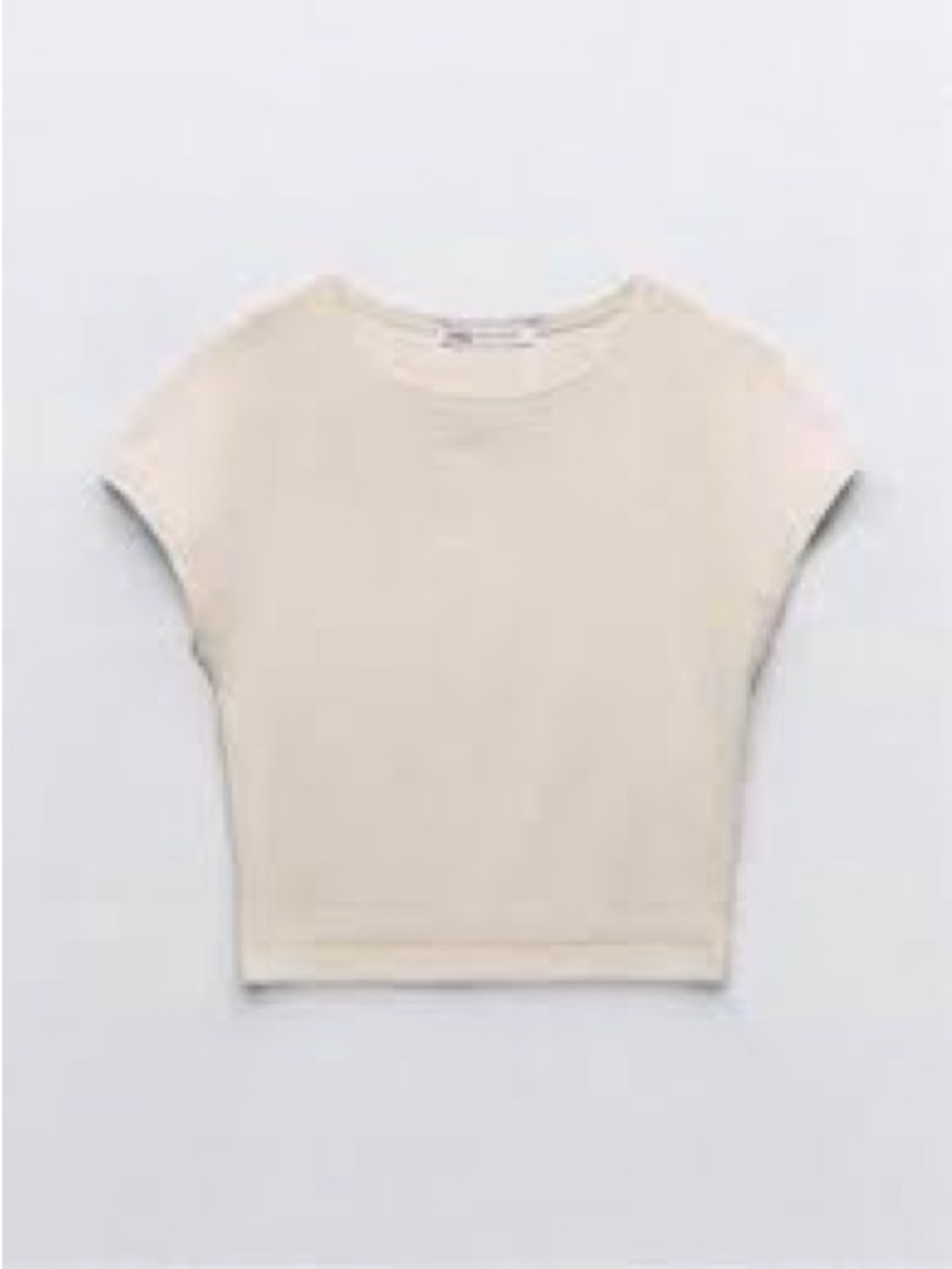 Zara small cropped beige t-shirt